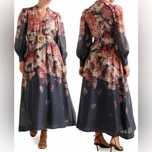 NEW Ever New Peyton Belted Long Sleeve Button Front Maxi Dress SZ 12